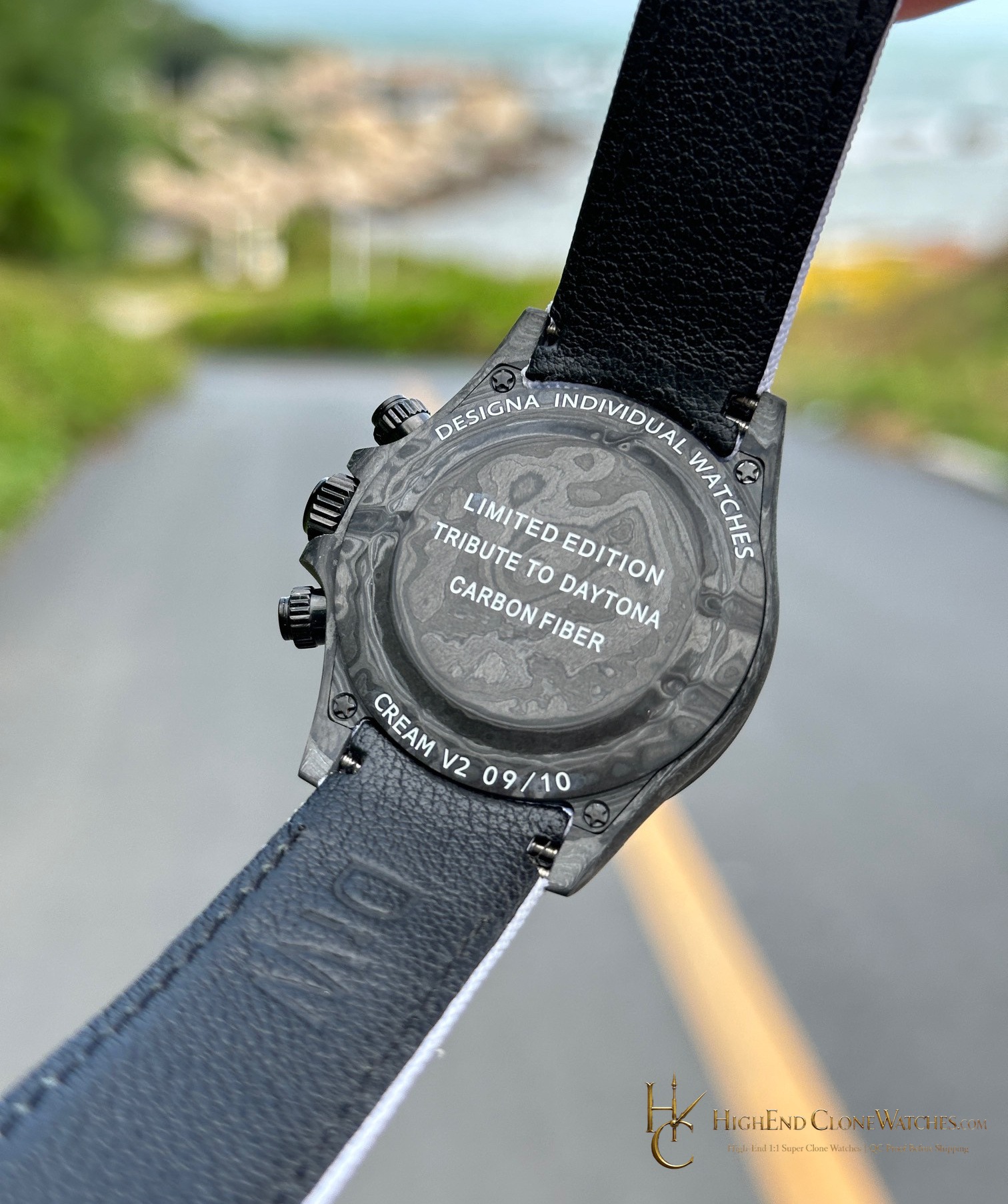 Rolex DiW Daytona caseback view super clone watch
