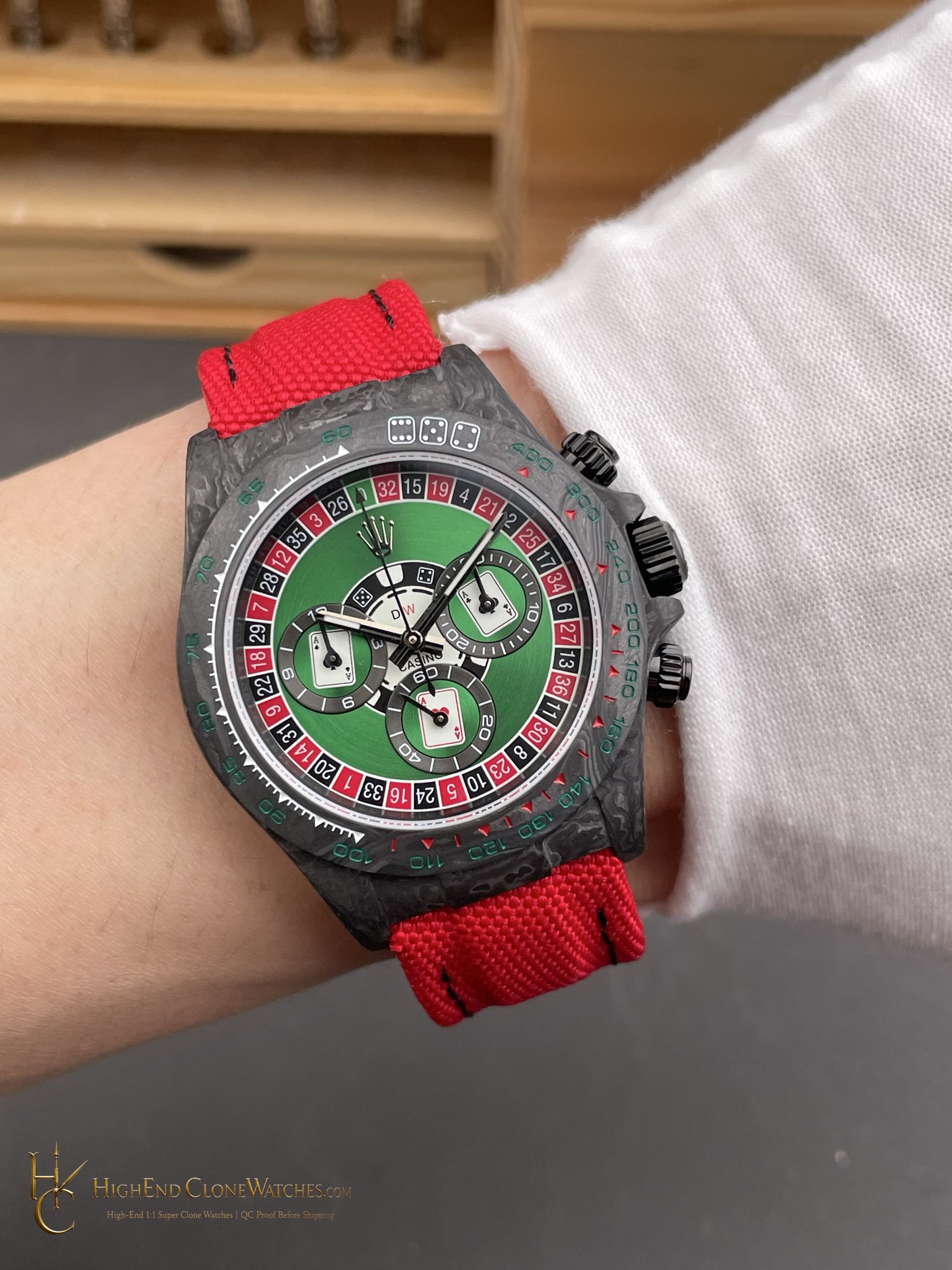 Rolex DiW Daytona caseback view super clone watch