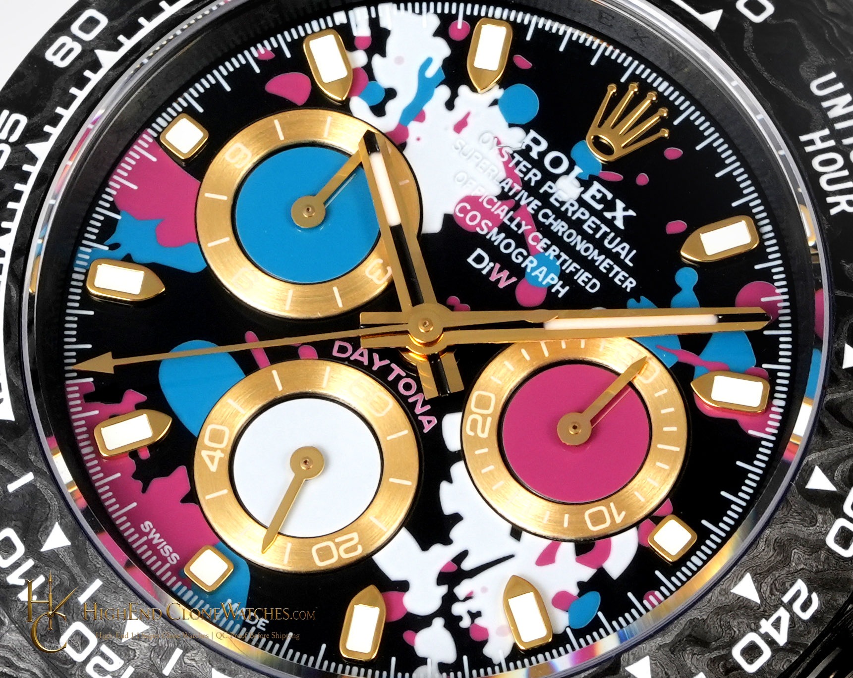 Rolex DiW Daytona side case profile super clone watch