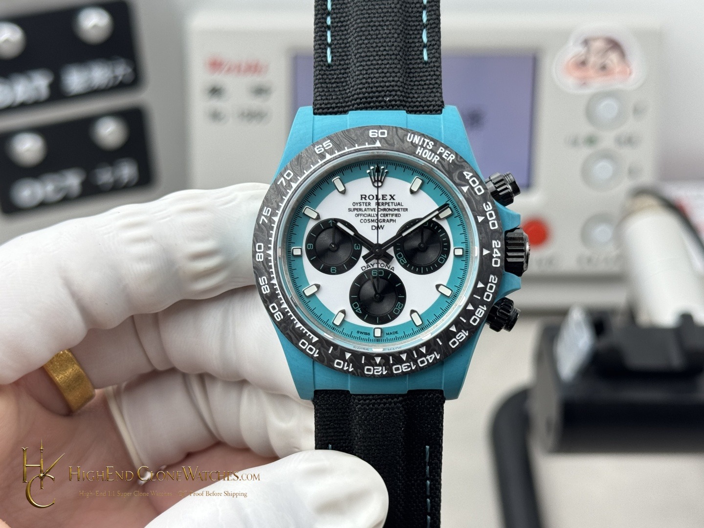 Rolex DiW Daytona front view super clone watch
