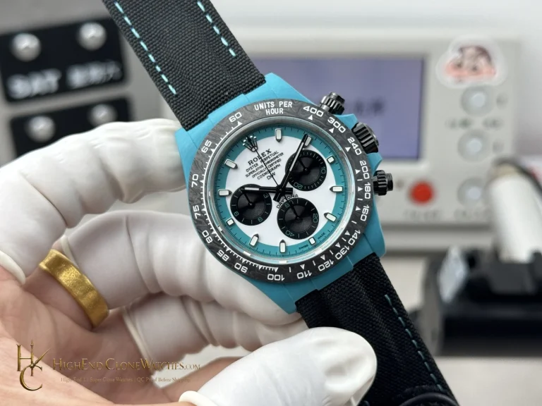 Rolex DiW Daytona angled dial view super clone watch