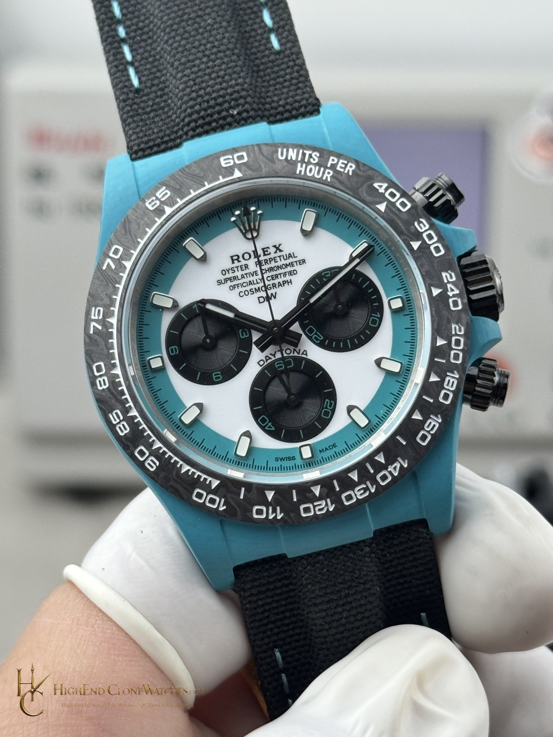 Rolex DiW Daytona dial and marker detail super clone watch