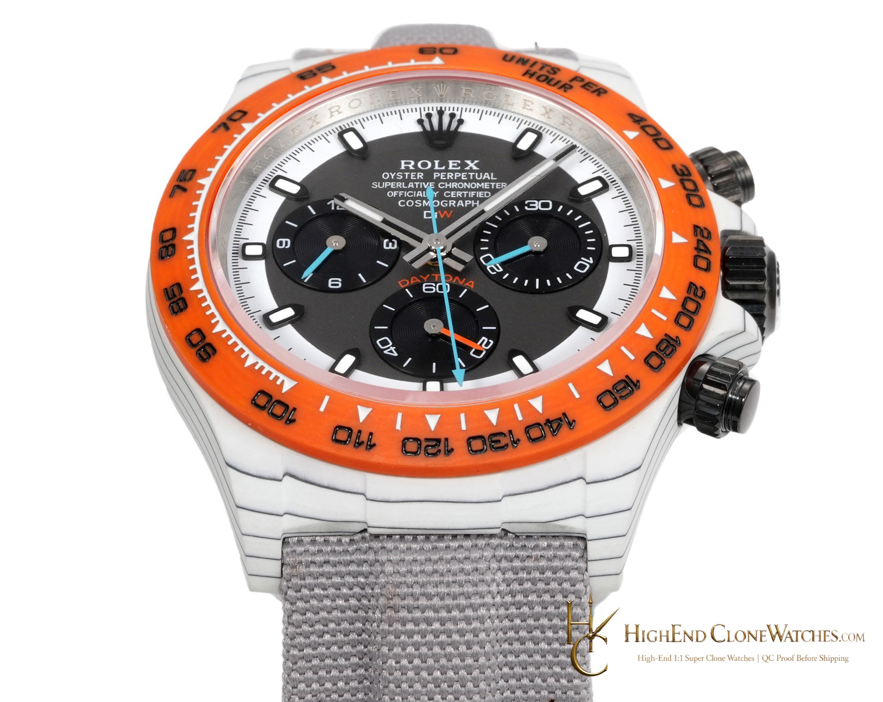 Rolex DiW Daytona angled dial view super clone watch