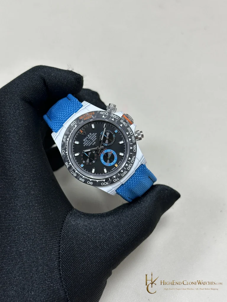 Rolex DiW Daytona angled dial view super clone watch