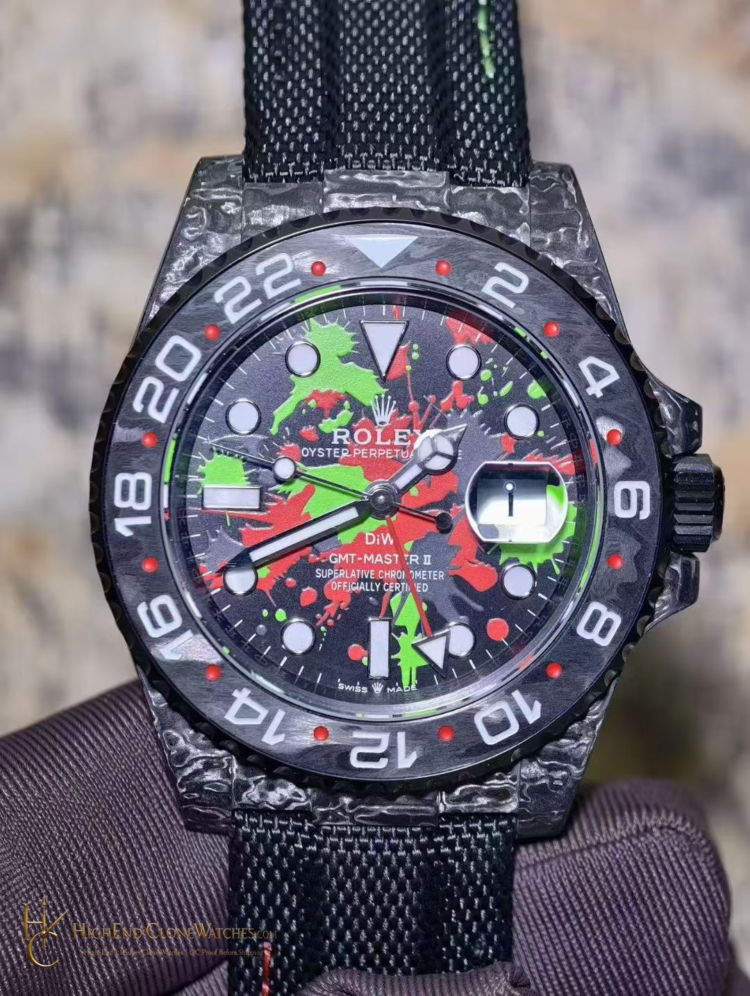 Rolex DiW GMT-Master II front view super clone watch