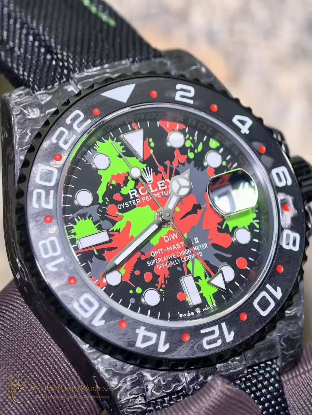 Rolex DiW GMT-Master II dial and marker detail super clone watch