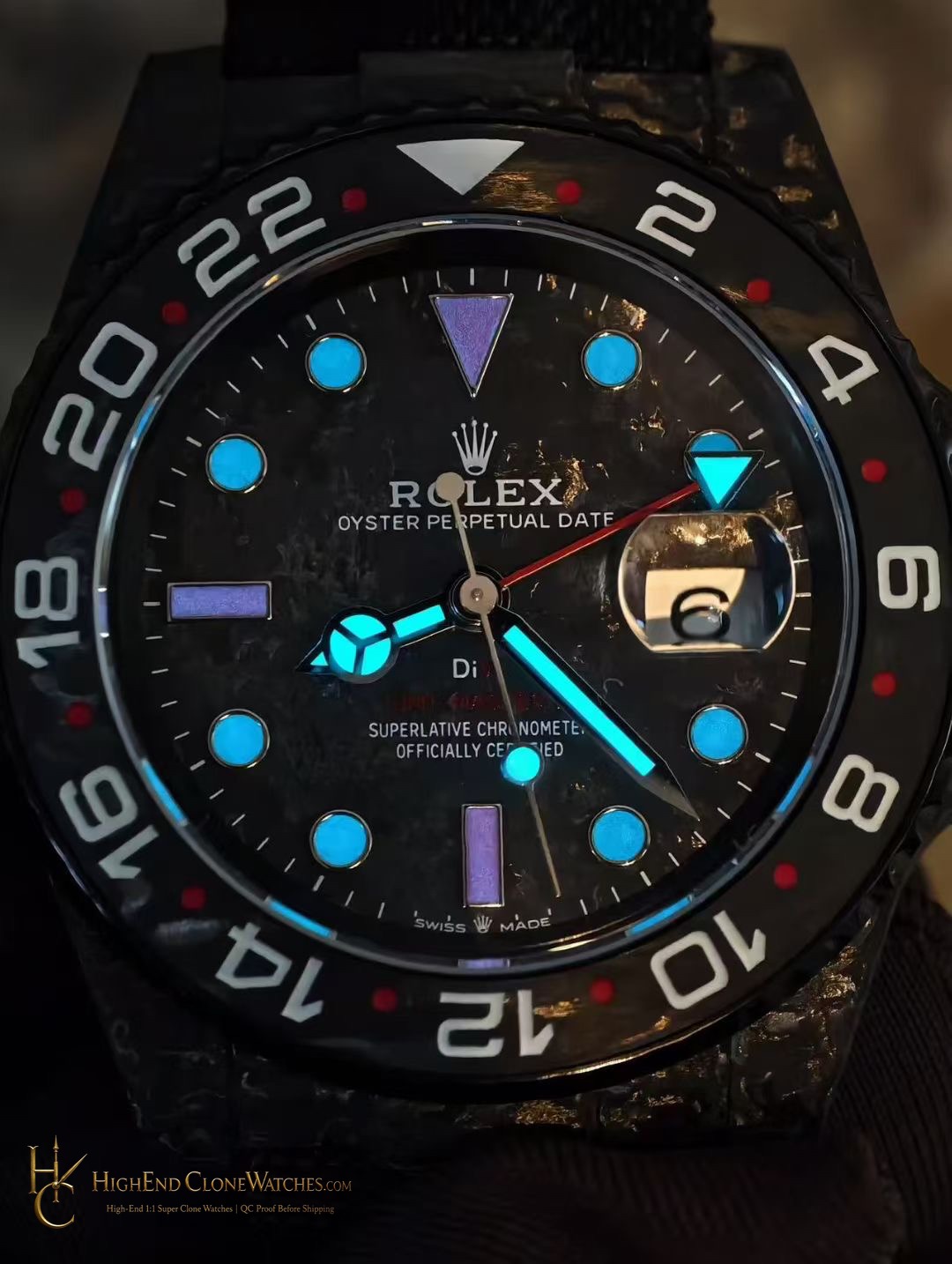 Rolex DiW GMT-Master II caseback view super clone watch