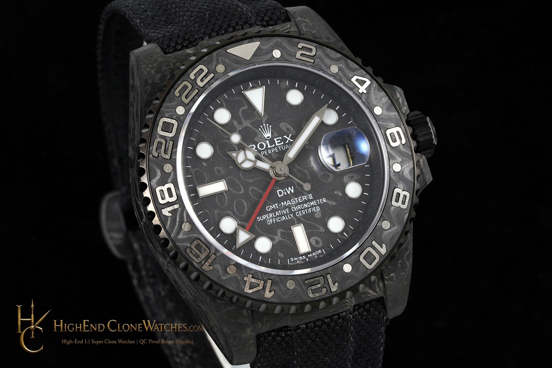 Rolex DiW GMT-Master II angled dial view super clone watch