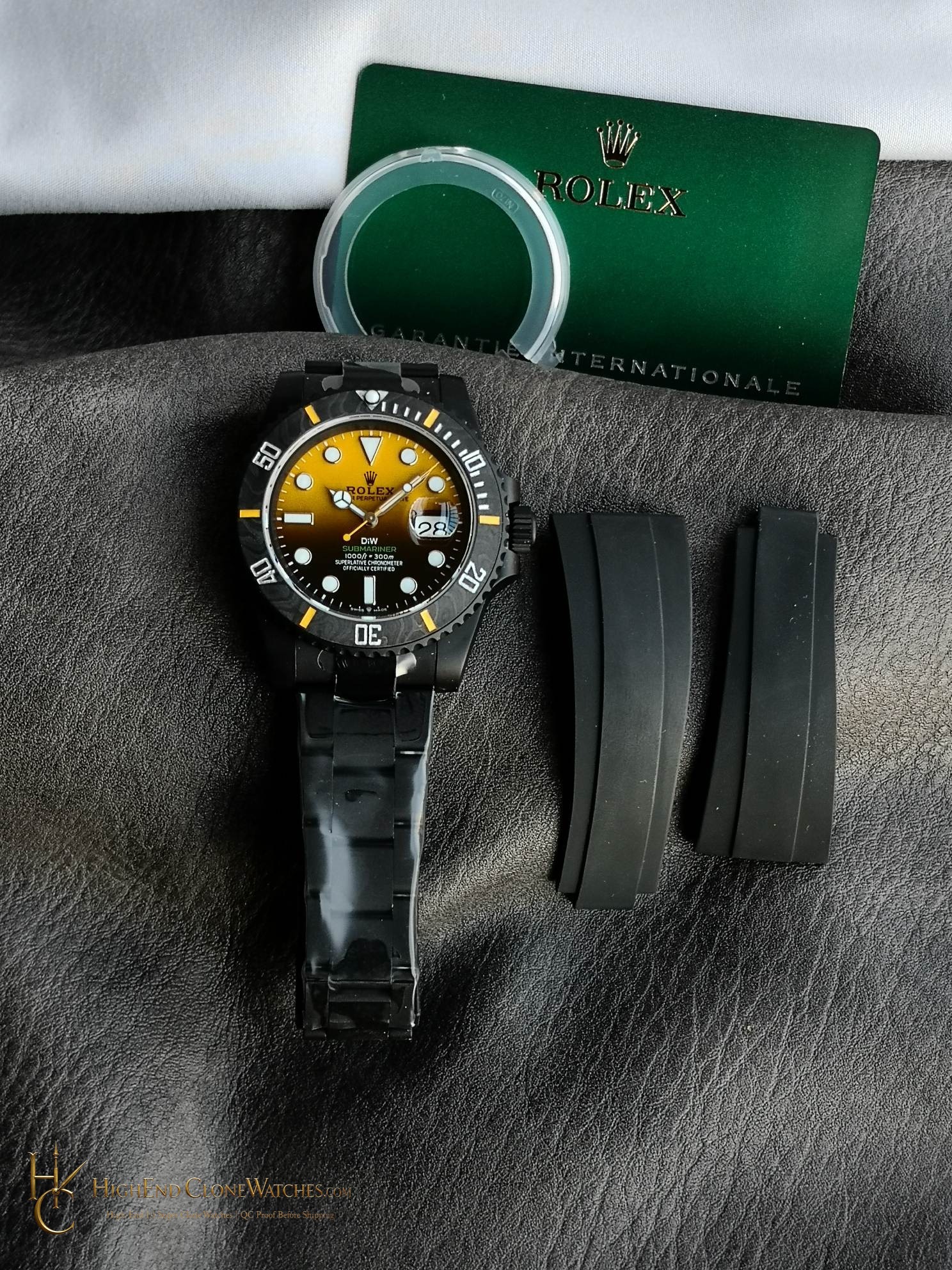 Rolex DiW Submariner angled dial view super clone watch