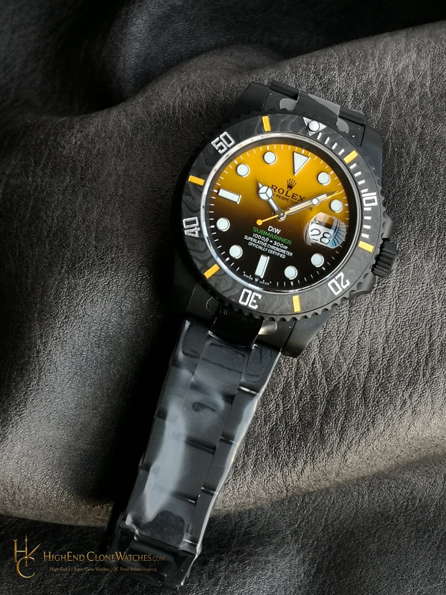 Rolex DiW Submariner dial and marker detail super clone watch