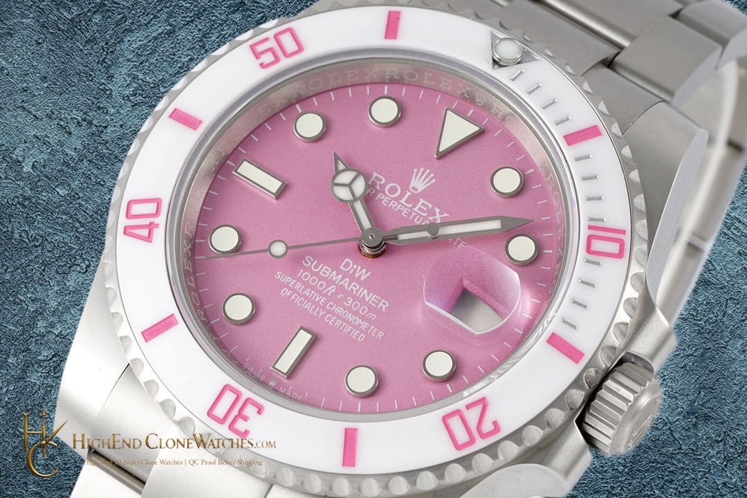 Rolex DiW Submariner angled dial view super clone watch
