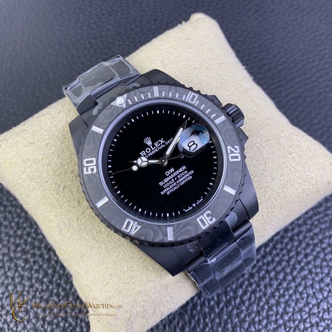 Rolex DiW Submariner angled dial view super clone watch