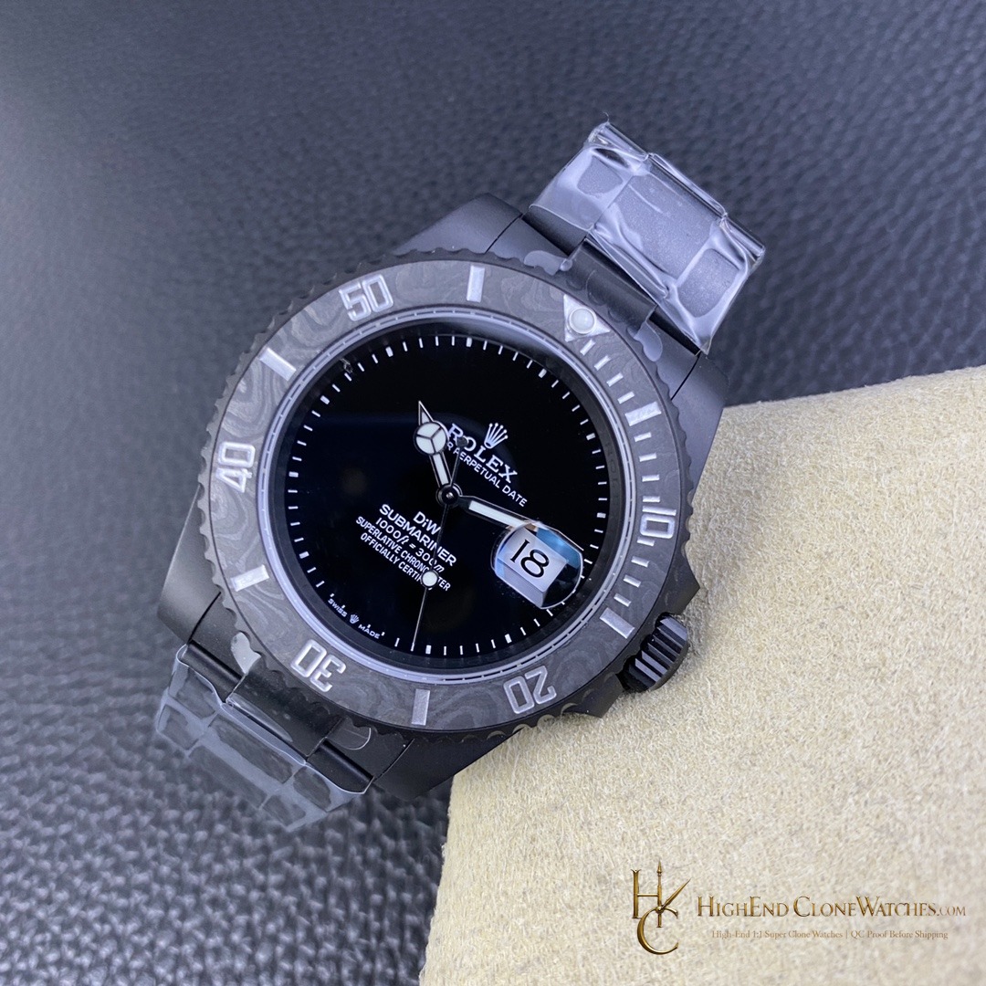 Rolex DiW Submariner bezel detail super clone watch