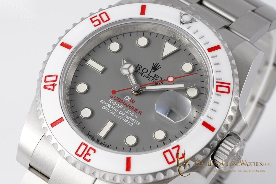 Rolex DiW Submariner angled dial view super clone watch
