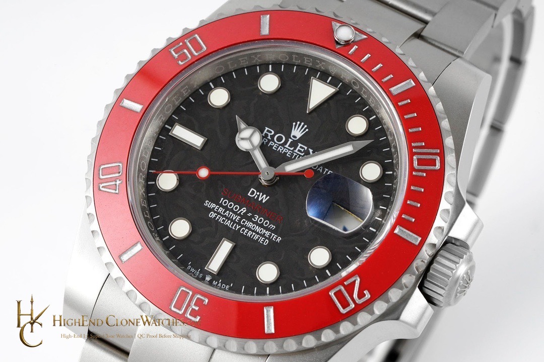 Rolex DiW Submariner dial and marker detail super clone watch