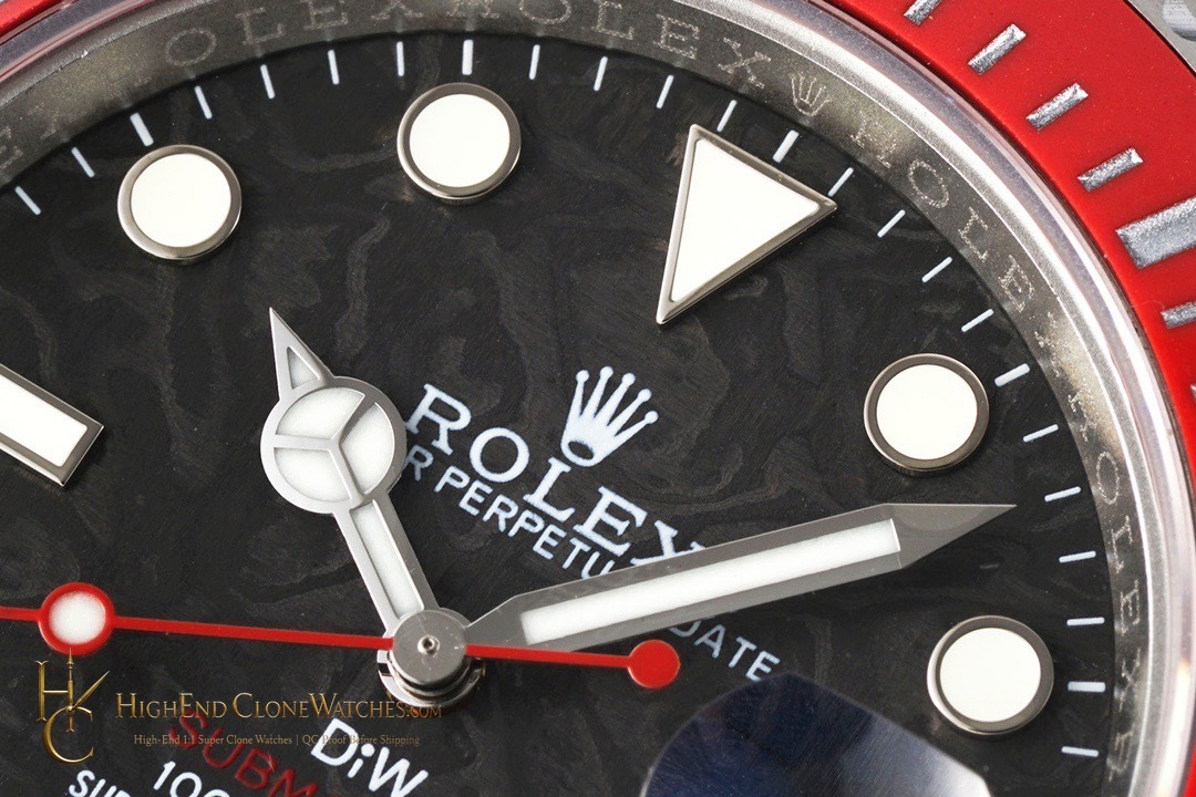 Rolex DiW Submariner bezel detail super clone watch