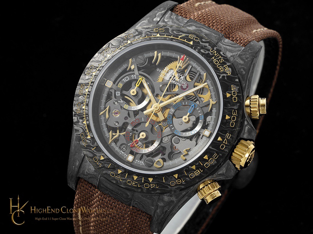 Rolex DiW Daytona angled dial view super clone watch