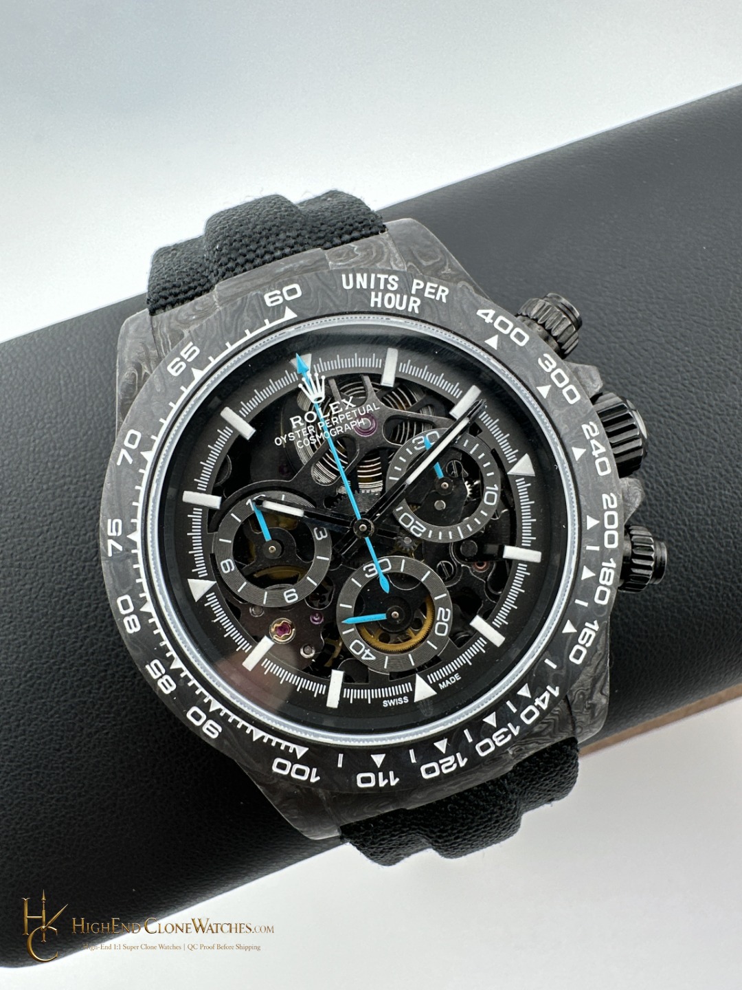 Rolex DiW Daytona angled dial view super clone watch