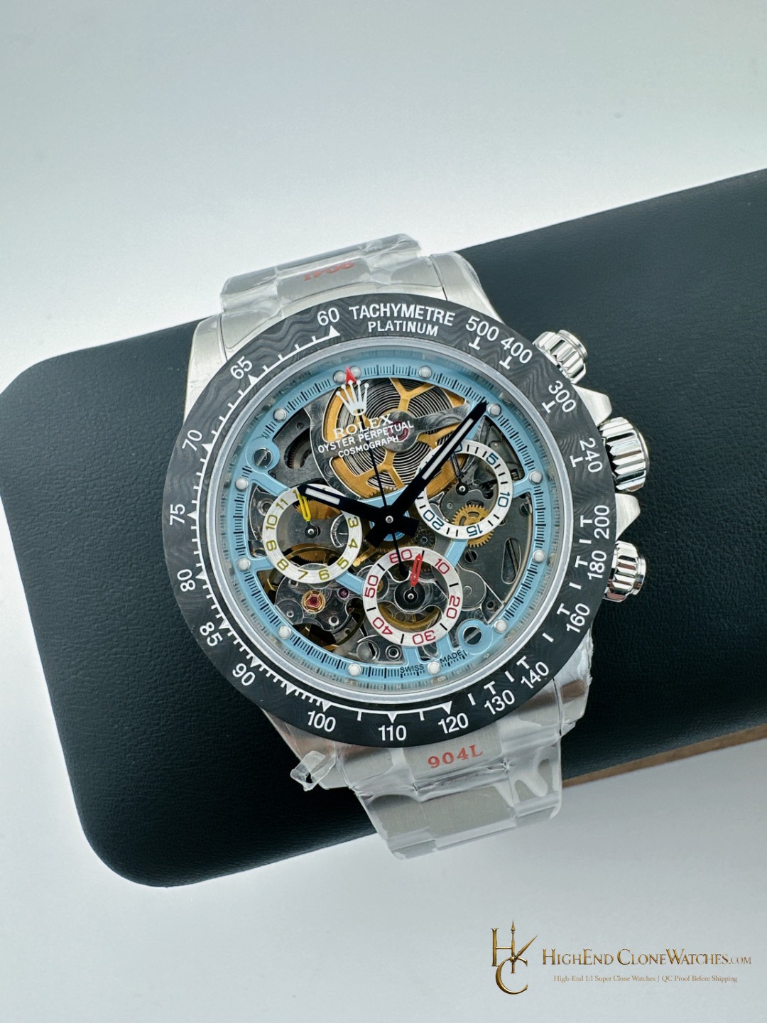 Rolex Sonic Daytona angled dial view super clone watch
