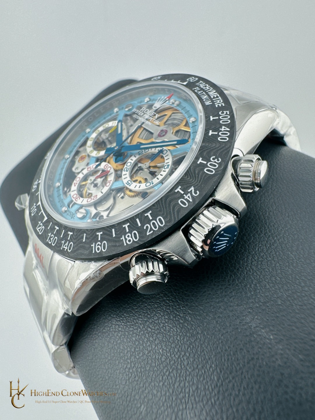 Rolex Sonic Daytona crown and case detail super clone watch