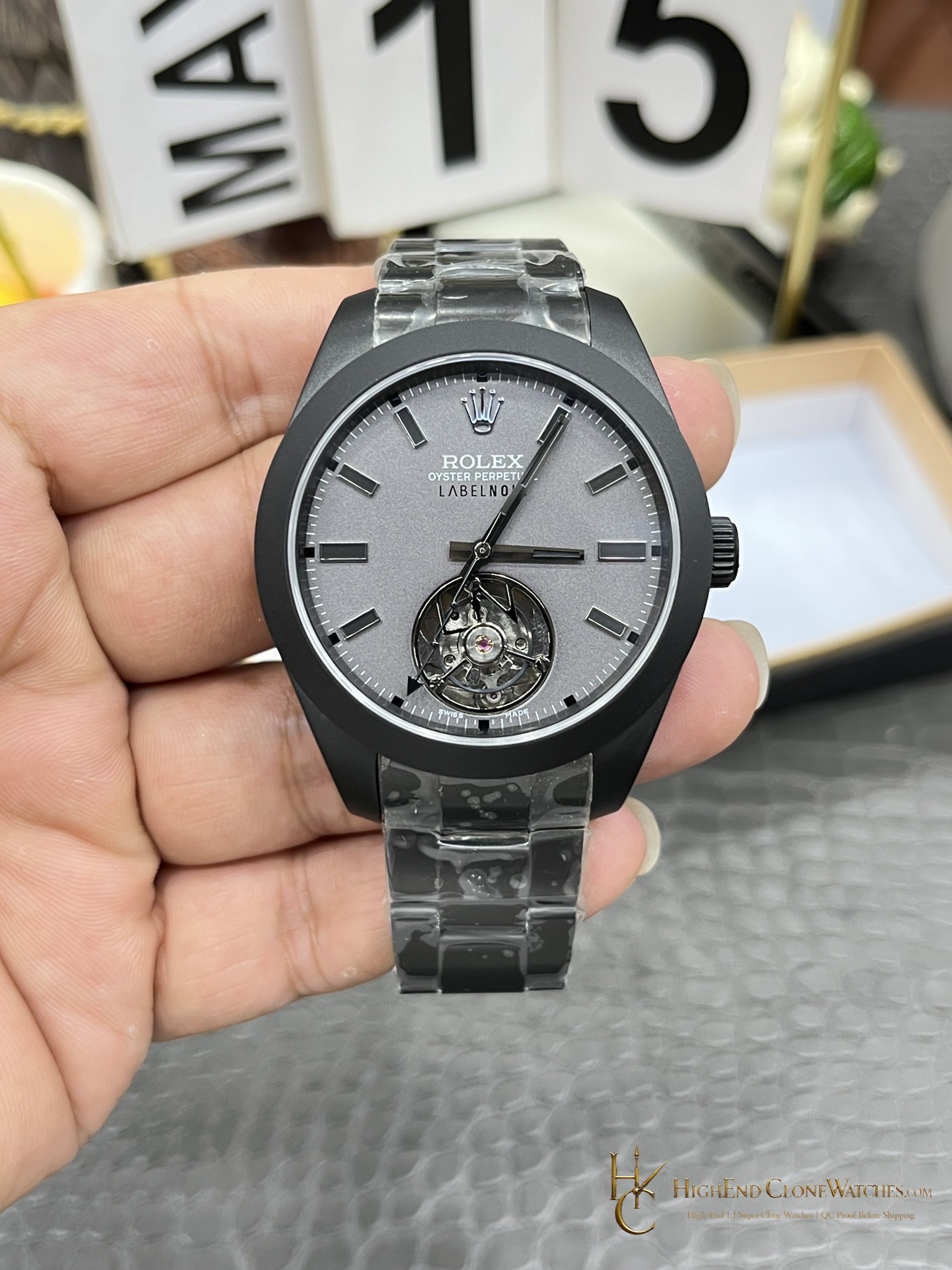 Rolex Tourbillon front view super clone watch