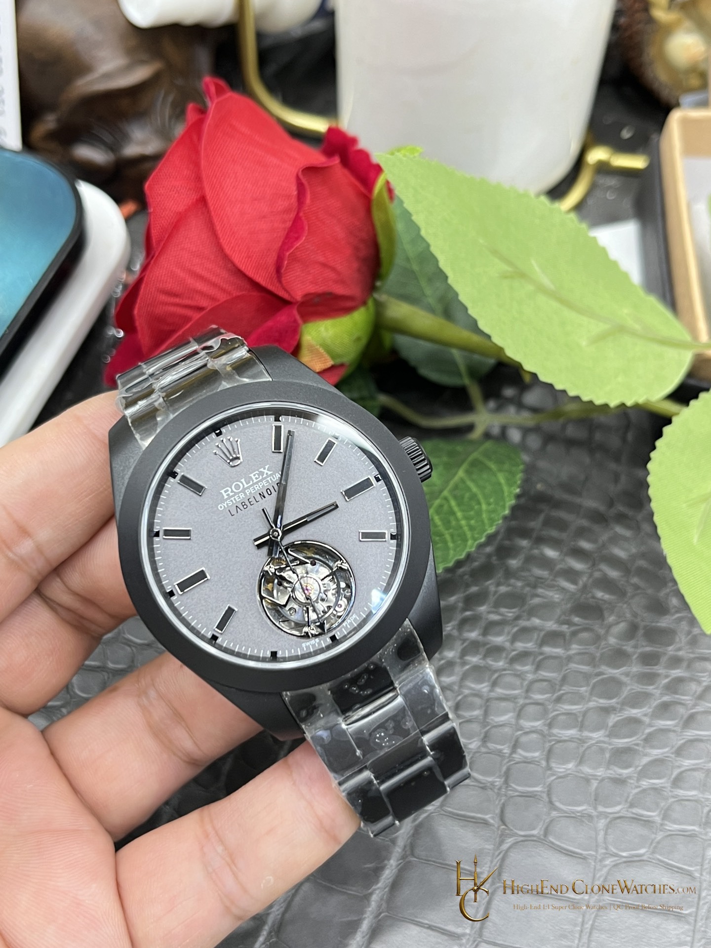 Rolex Tourbillon caseback view super clone watch