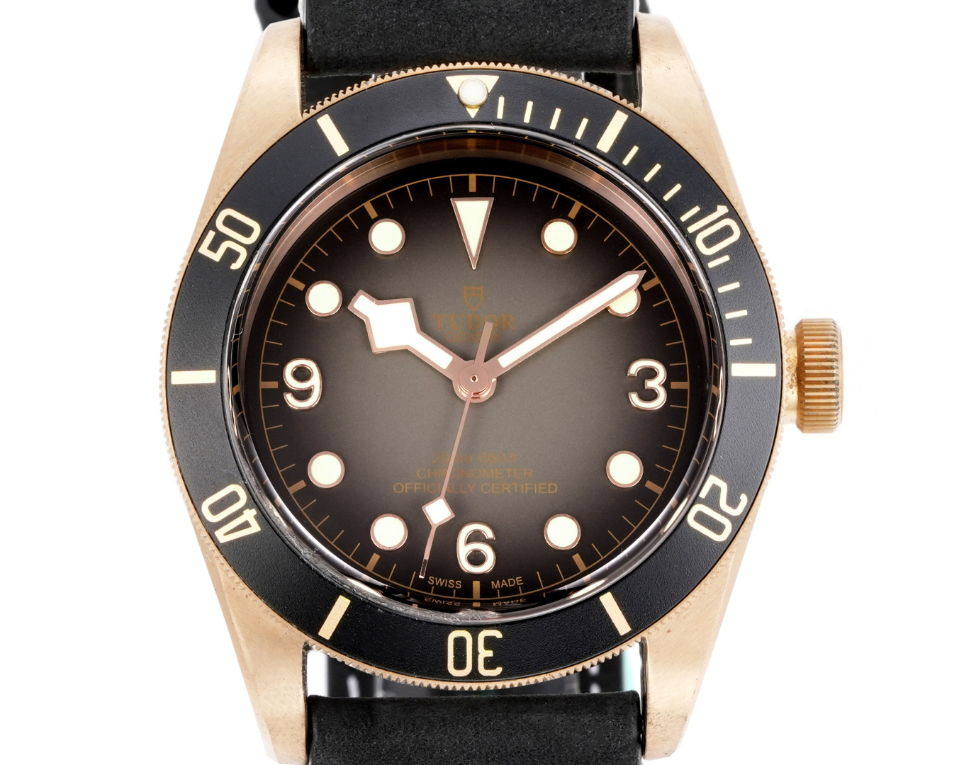 Tudor Black Bay Bronze M79250BA-0001 dial and bezel detail super clone watch