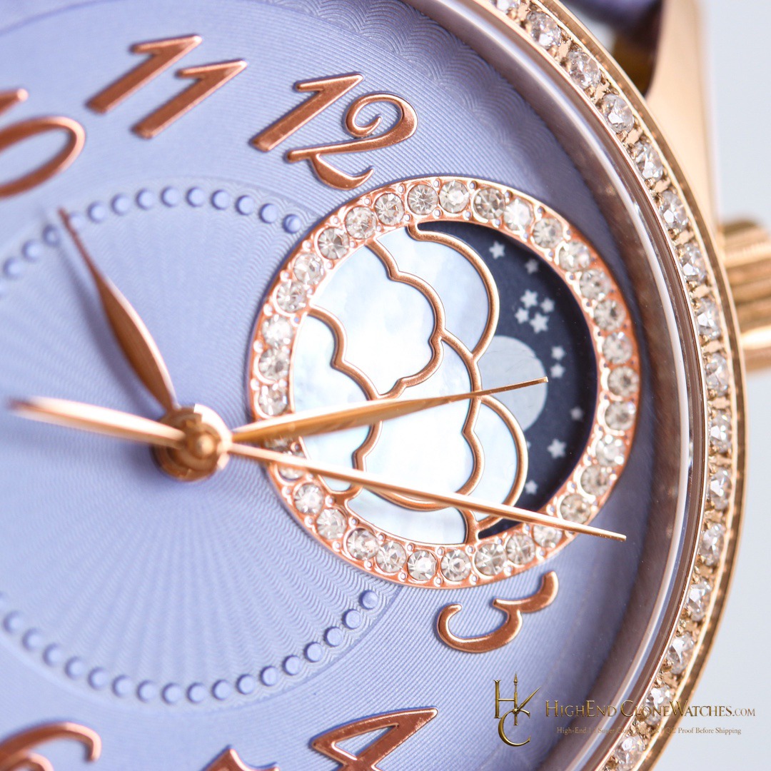 Vacheron Constantin Egerie Moon Phase 8005F/000R-H030 bezel detail super clone watch