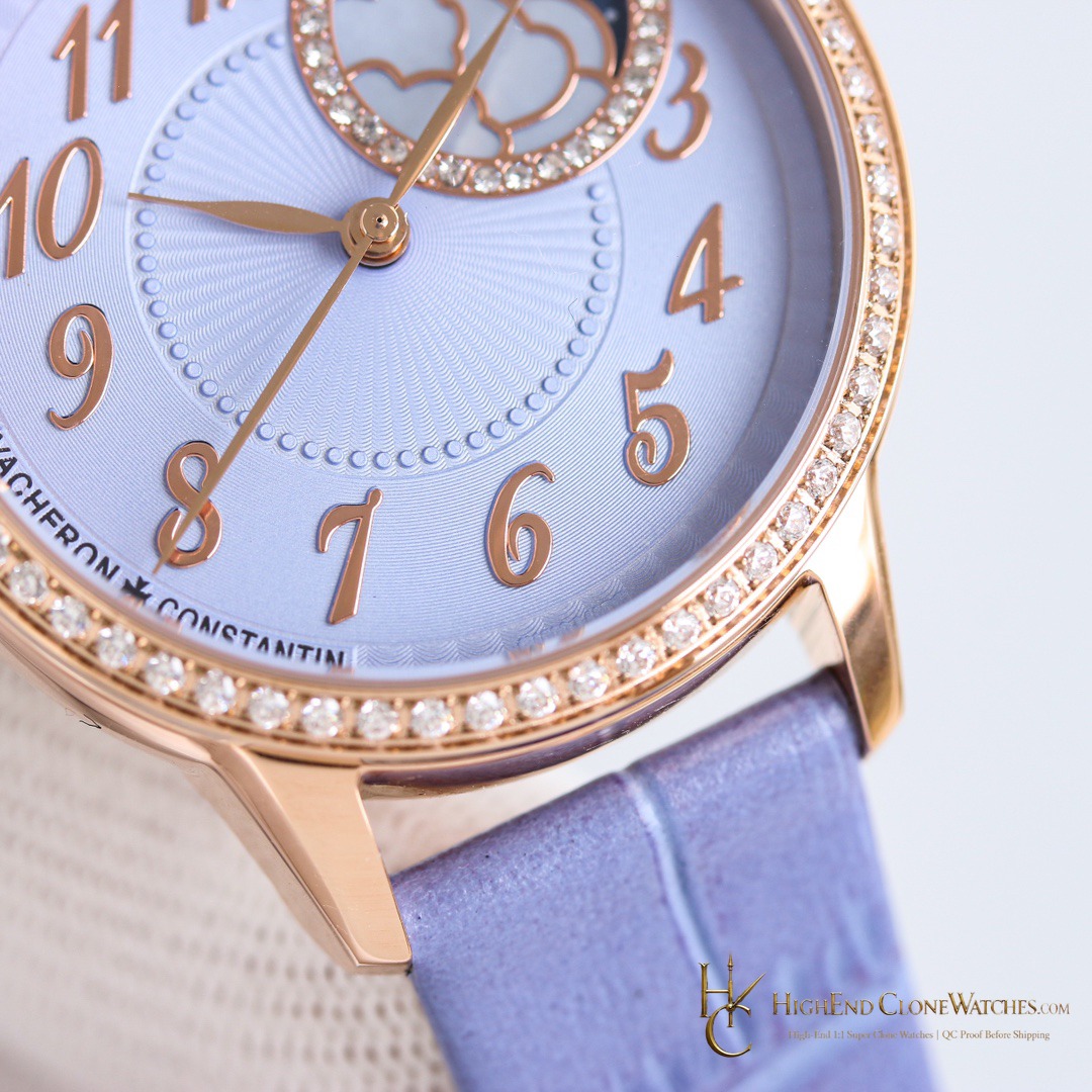 Vacheron Constantin Egerie Moon Phase 8005F/000R-H030 side case profile super clone watch