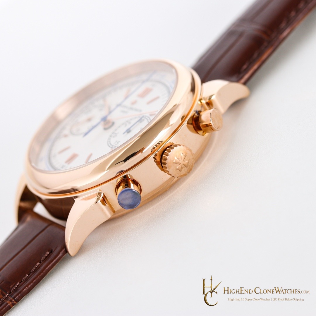 Vacheron Constantin Historiques Cornes de Vache 1955 5000H/000R-B059 crown and case detail super clone watch