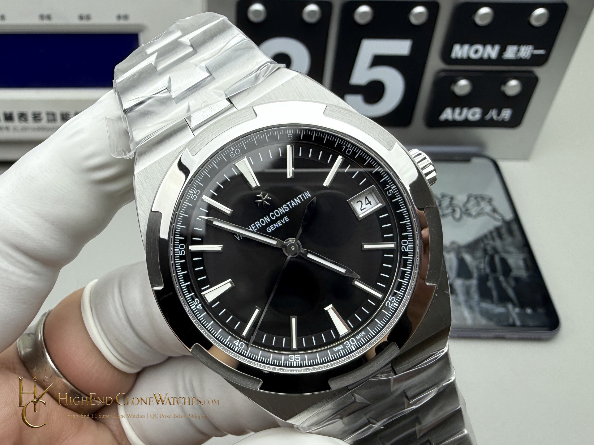 Vacheron Constantin Overseas 4500V/210A-B483 angled dial view super clone watch
