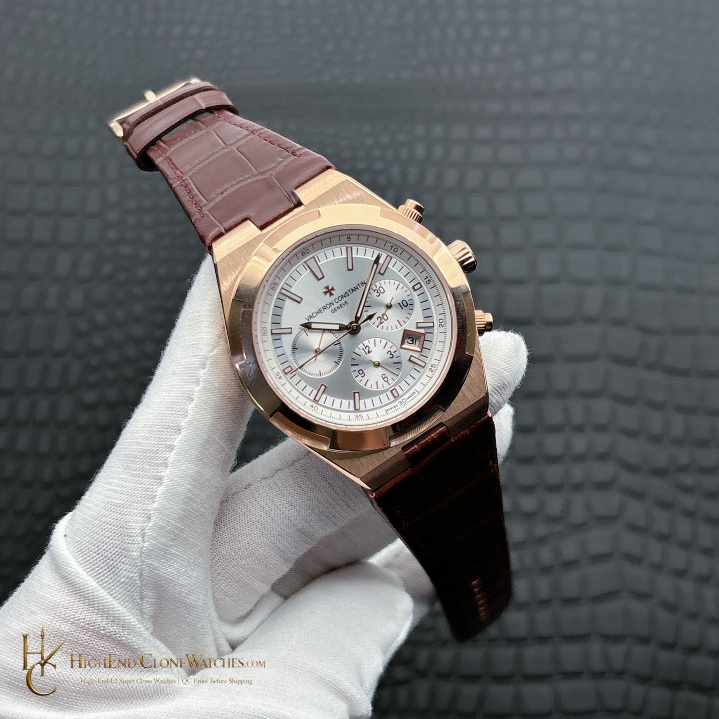 Vacheron Constantin Overseas Chronograph 5500V/000R-B074 side case profile super clone watch