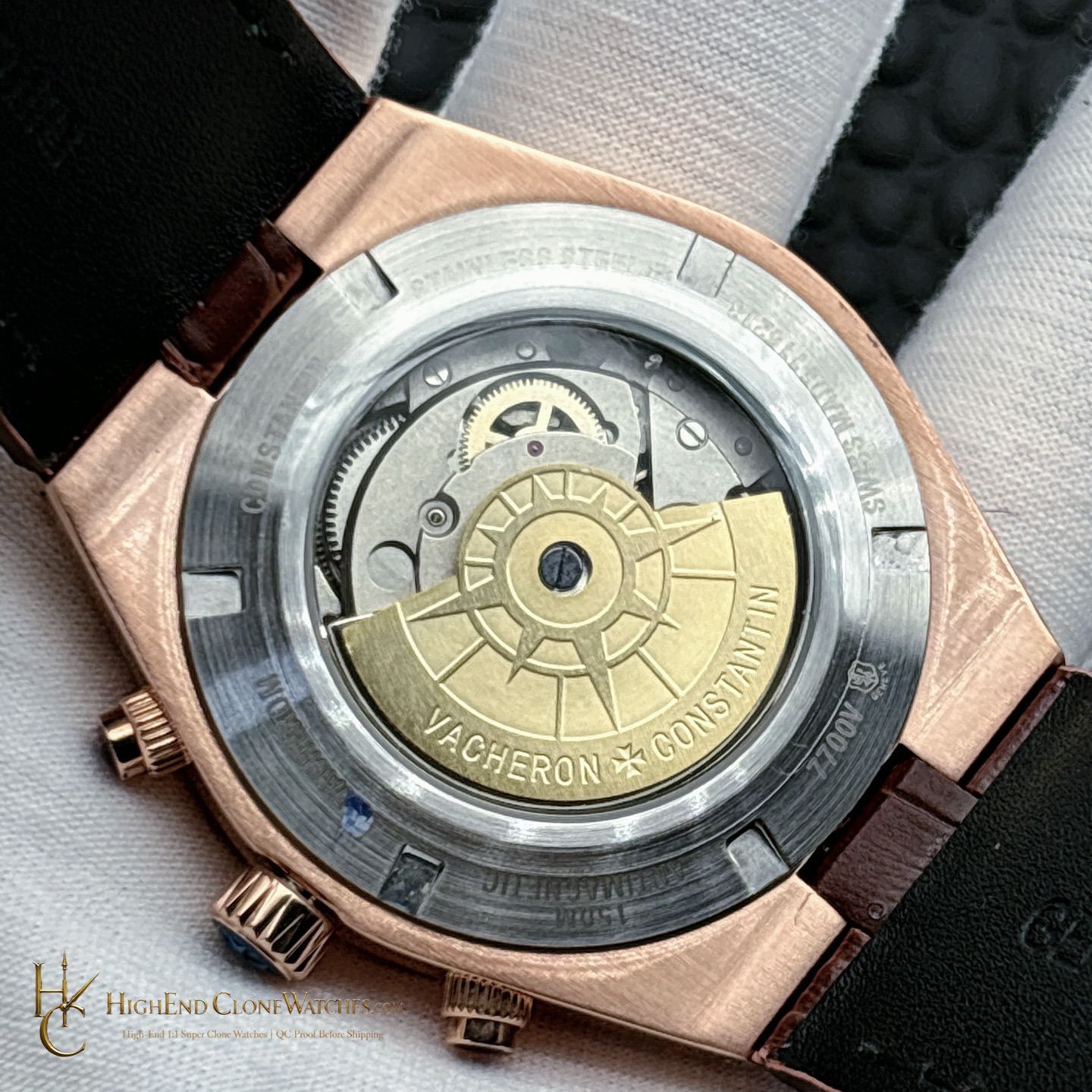 Vacheron Constantin Overseas Chronograph 5500V/000R-B074 buckle or clasp detail super clone watch
