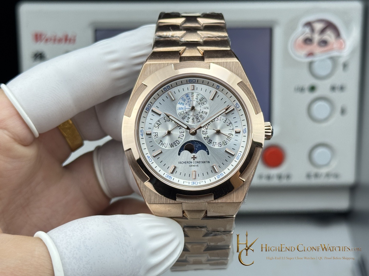 Vacheron Constantin Overseas Perpetual Calendar 4300V/220R-B064 front view super clone watch