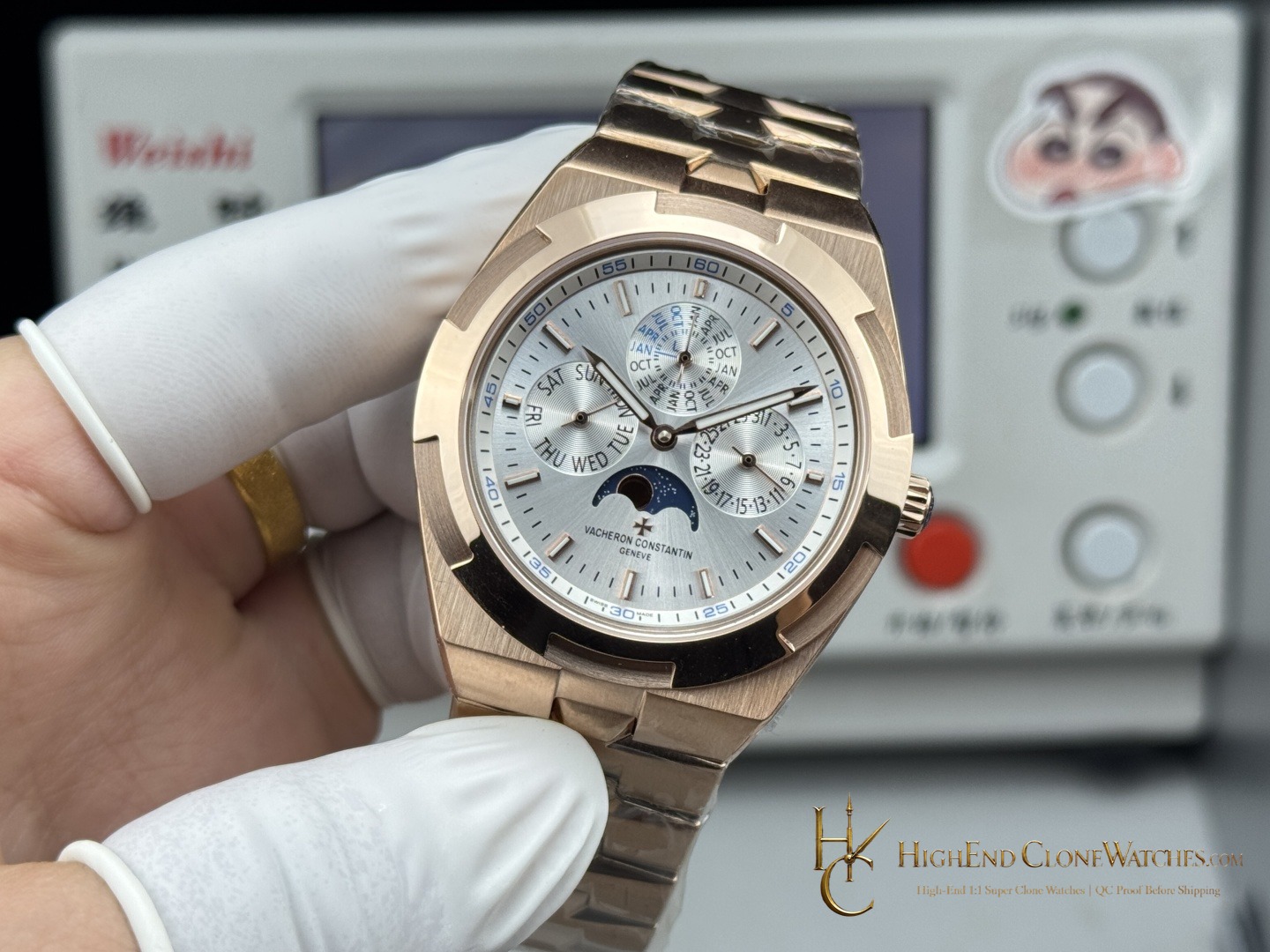 Vacheron Constantin Overseas Perpetual Calendar 4300V/220R-B064 dial and marker detail super clone watch