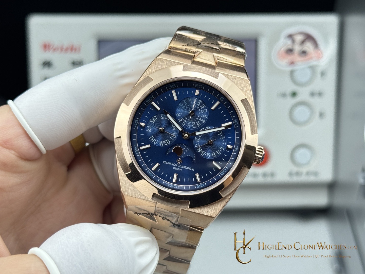 Vacheron Constantin Overseas Perpetual Calendar 4300V/220R-B509 dial and marker detail super clone watch