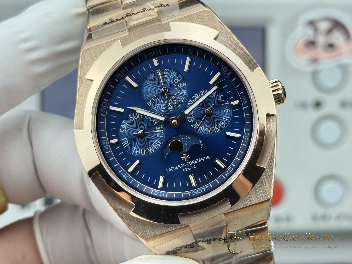Vacheron Constantin Overseas Perpetual Calendar 4300V/220R-B509 bezel detail super clone watch