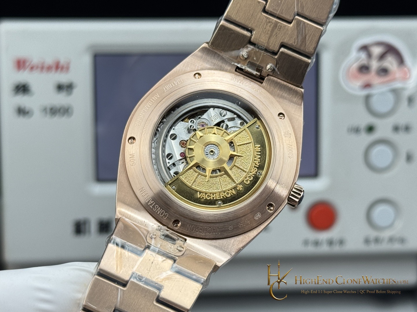 Vacheron Constantin Overseas Perpetual Calendar 4300V/220R-B509 buckle or clasp detail super clone watch