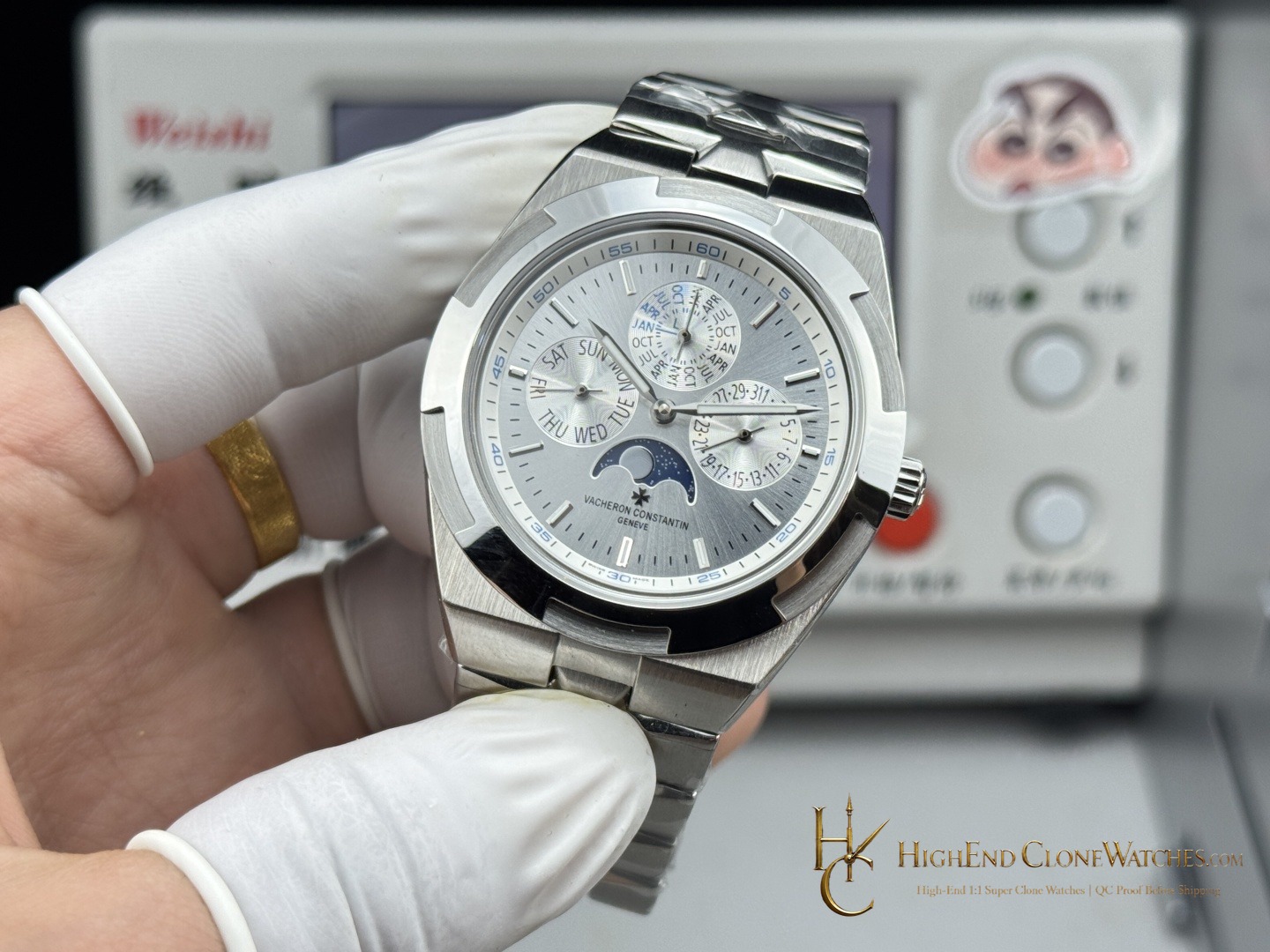 Vacheron Constantin Overseas Perpetual Calendar 4300V/120G-B946 dial and marker detail super clone watch