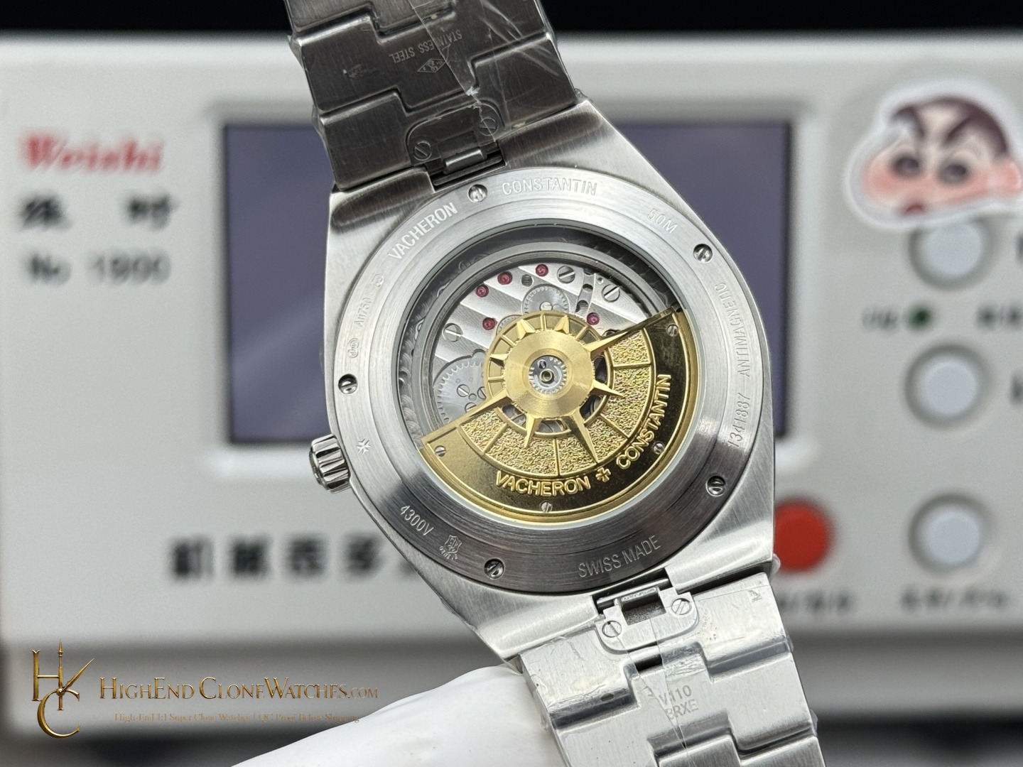 Vacheron Constantin Overseas Perpetual Calendar 4300V/120G-B946 crown and case detail super clone watch
