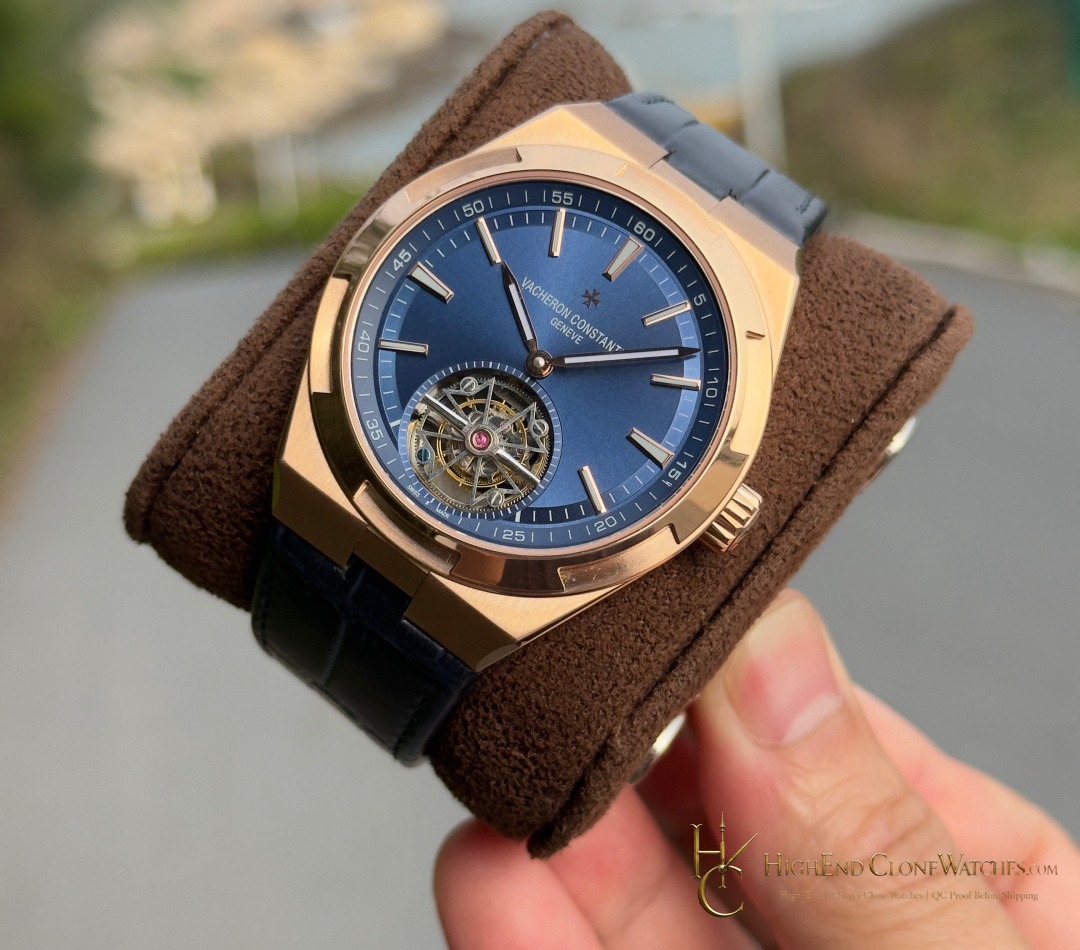 Vacheron Constantin Overseas Tourbillon 6000V/210R-B733 angled dial view super clone watch