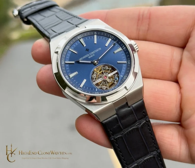 Vacheron Constantin Overseas Tourbillon 6000V/110A-B544 angled dial view super clone watch