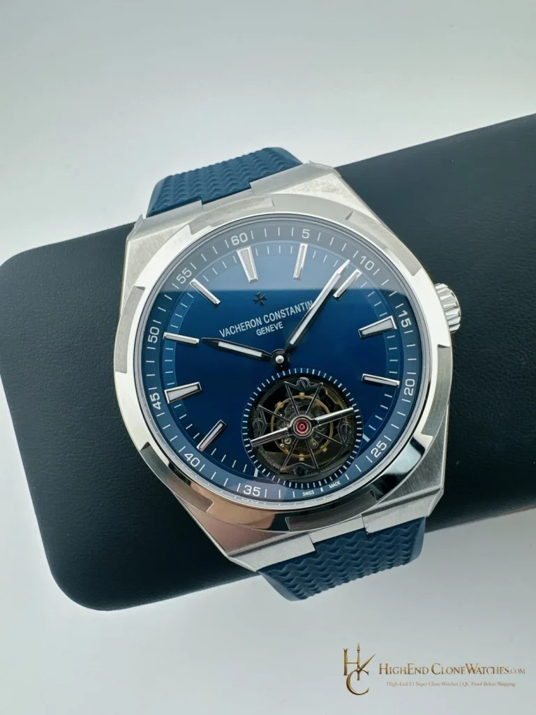 Vacheron Constantin Overseas Tourbillon 6000V/110A-B544 angled dial view super clone watch