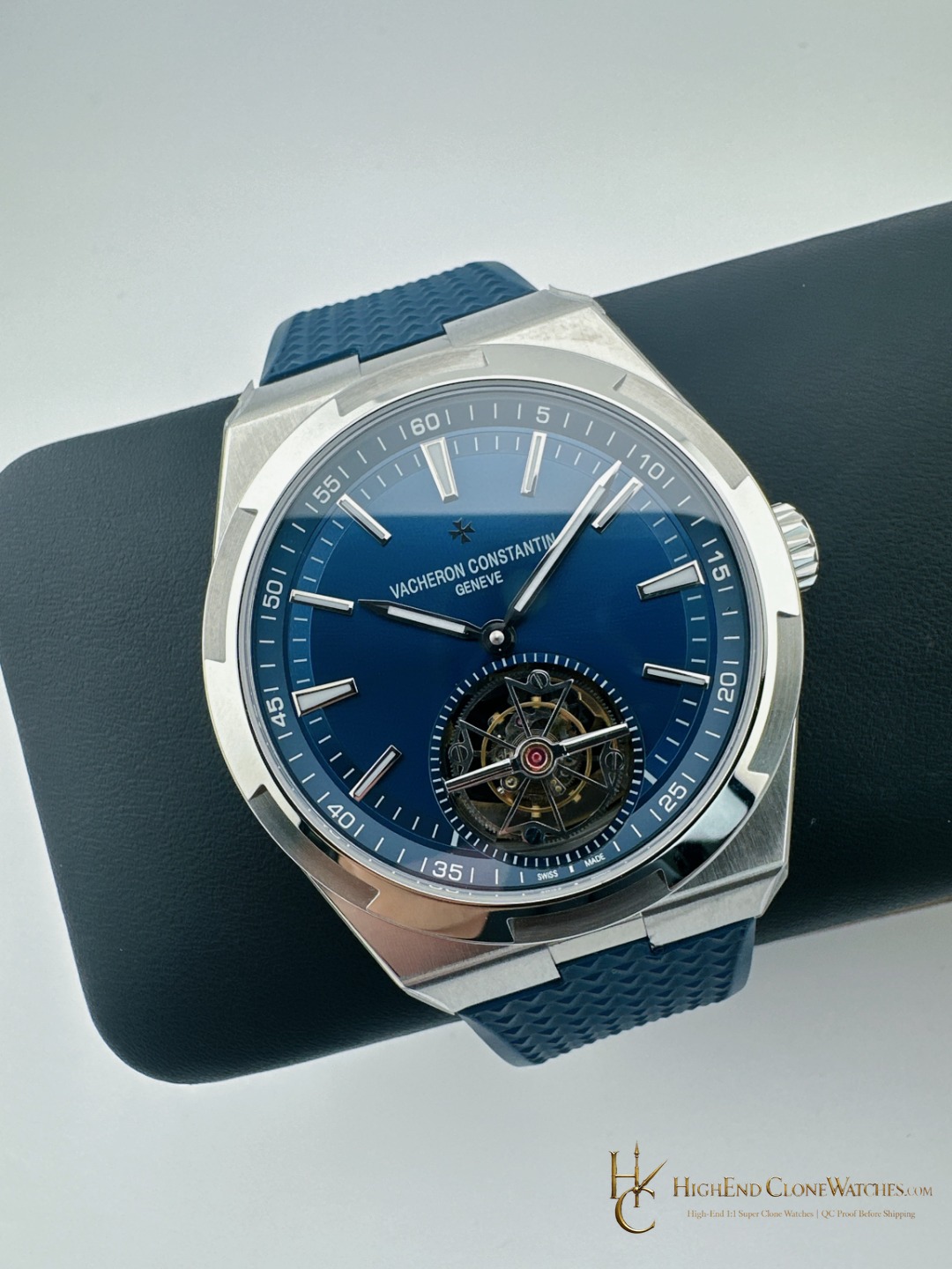 Vacheron Constantin Overseas Tourbillon 6000V/110A-B544 angled dial view super clone watch