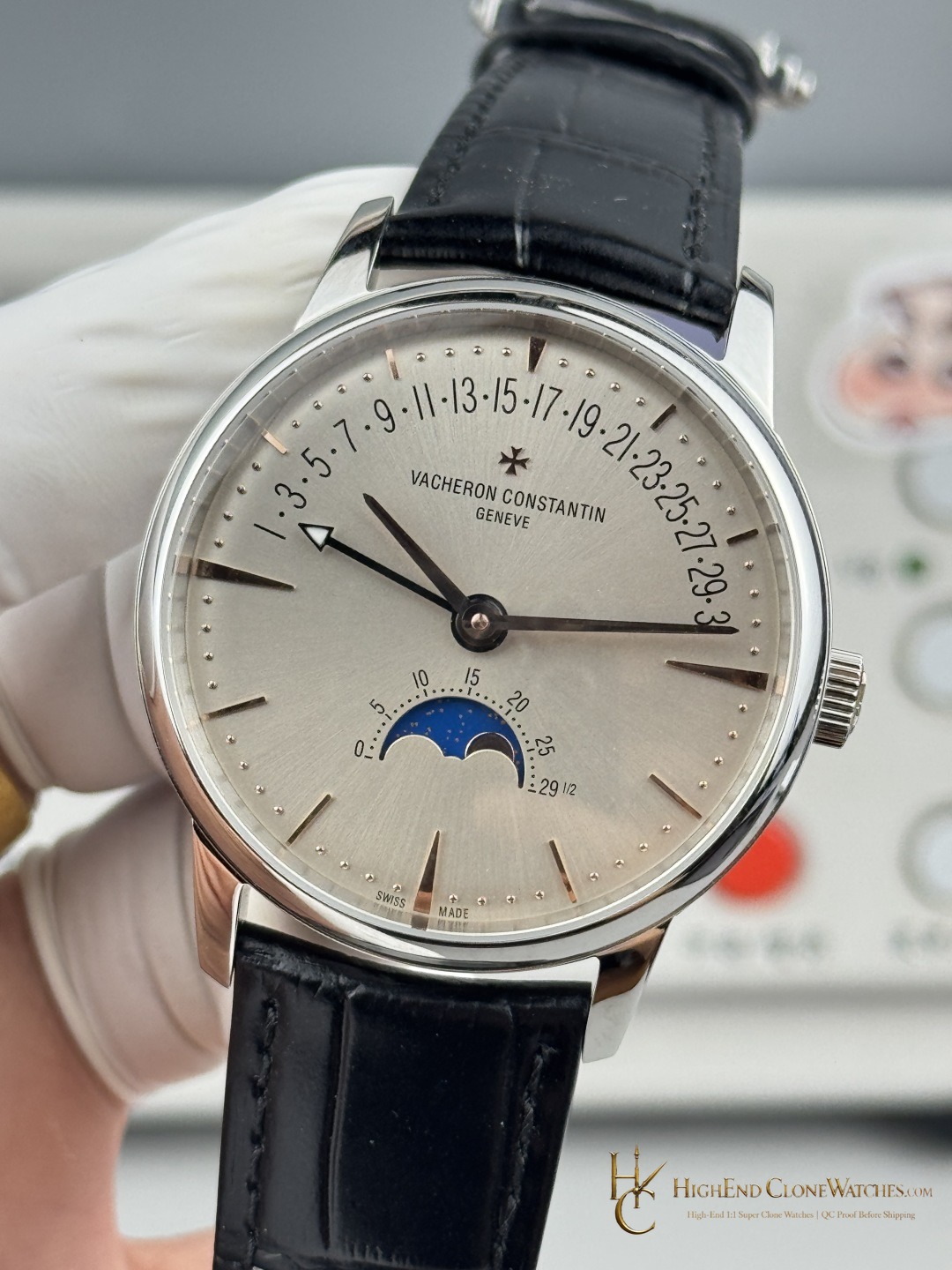 Vacheron Constantin Patrimony Moon Phase Retrograde Date 4010U/000G-B330 side case profile super clone watch