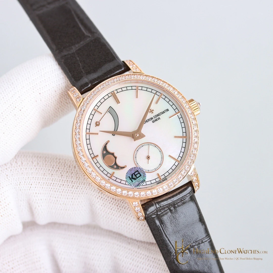 Vacheron Constantin Traditionnelle Moon Phase 83570/000R-9915 angled dial view super clone watch