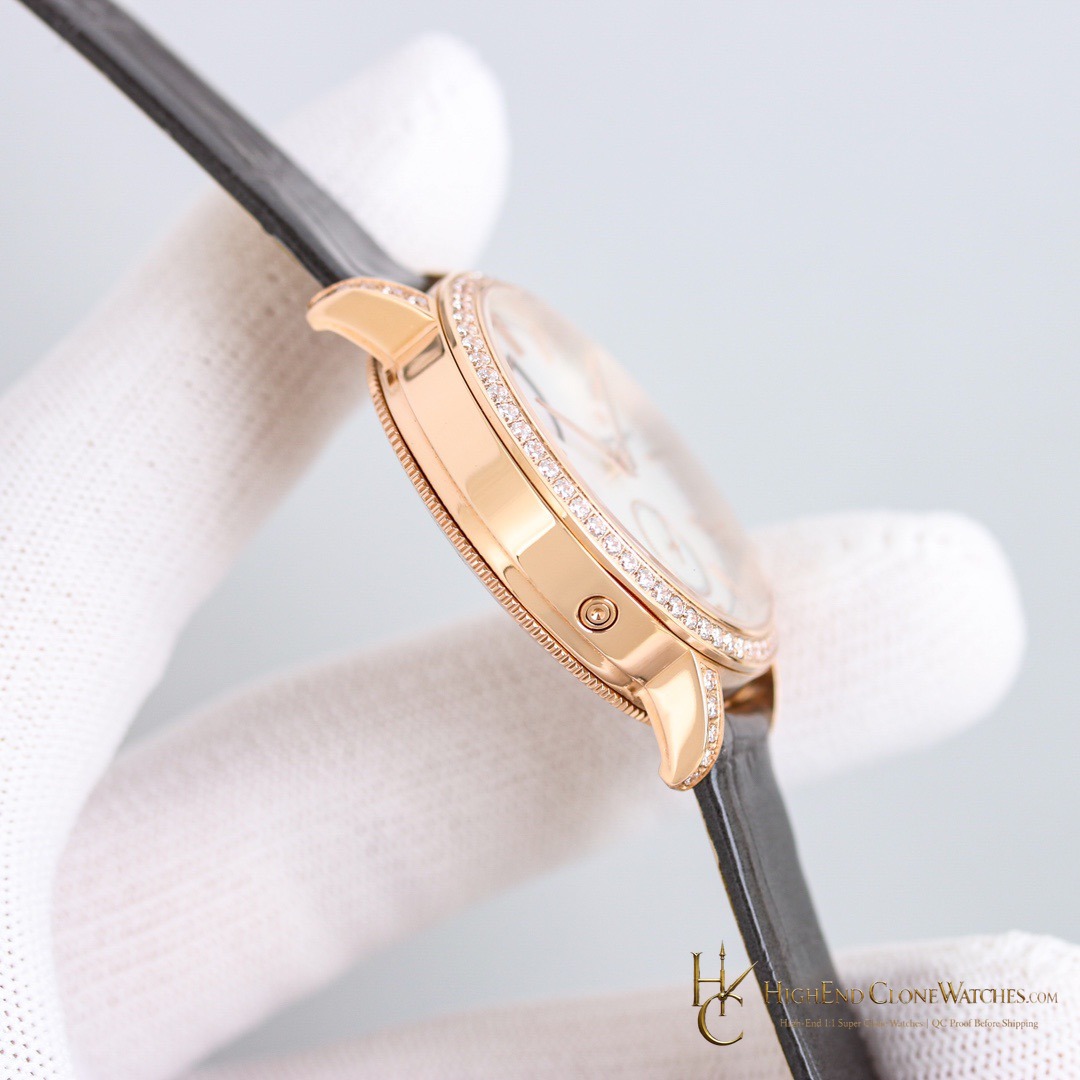 Vacheron Constantin Traditionnelle Moon Phase 83570/000R-9915 crown and case detail super clone watch