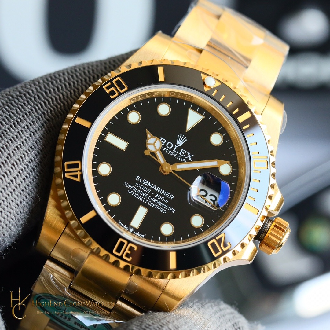 Rolex Submariner 126618LN angled dial view super clone watch