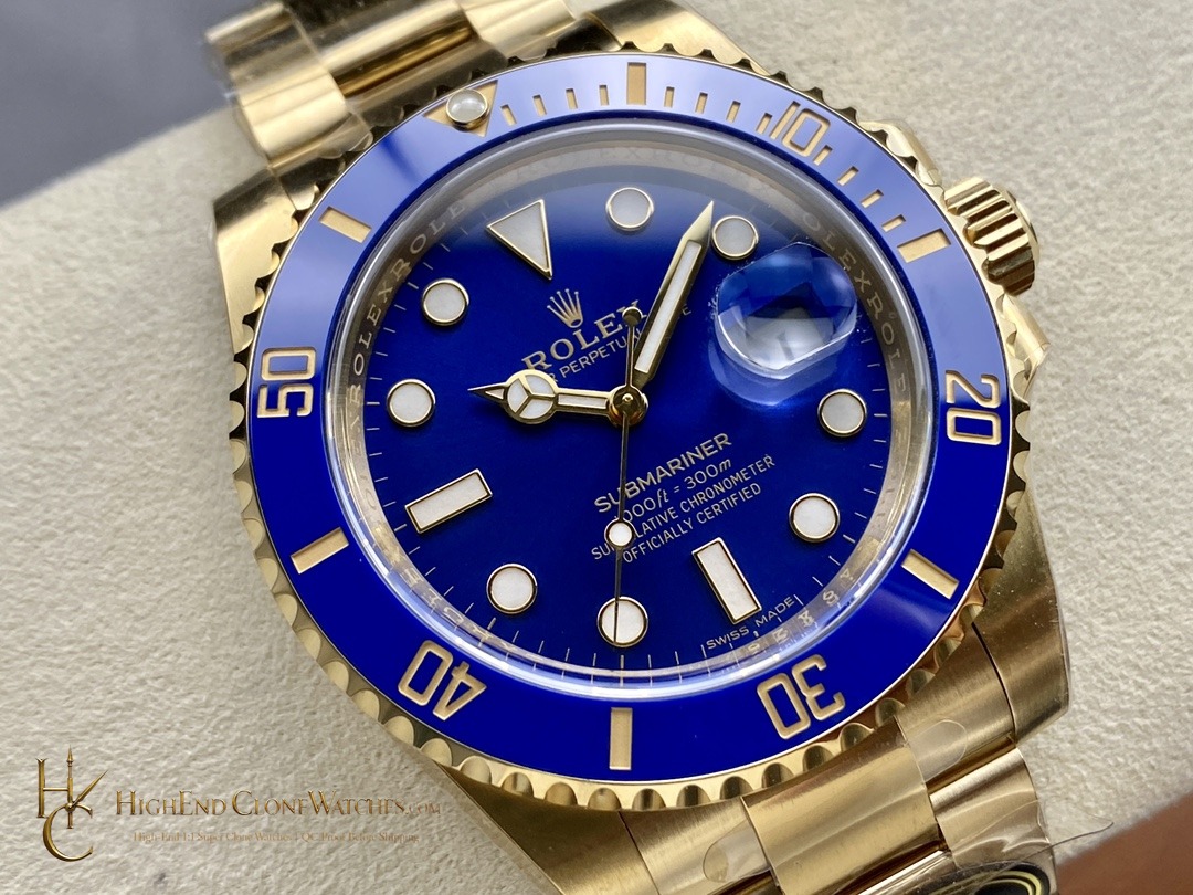 Rolex Submariner 126618LB angled dial view super clone watch