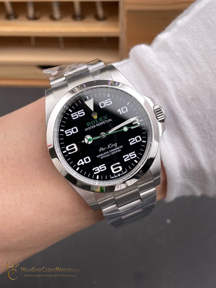 Rolex Air-King 126900 bezel detail super clone watch